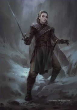 Fantaisie œuvres - Portrait d’Arya Stark au froid Le Trône de fer